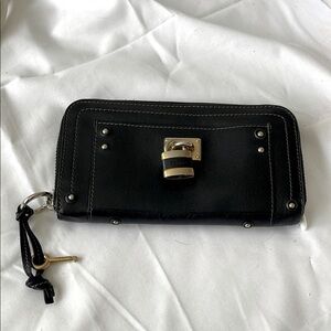 Chloe Paddington Continental Black Leather Long Wallet. MA66
